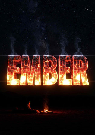 Word Merger burning in front of a campfire in the night