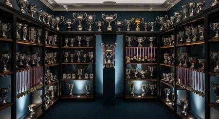 3D CG rendering of Trophy cup in the museum of ancient architecture