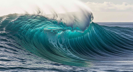 Blue Ocean Wave. 3D Rendering of a Blue Ocean Wave