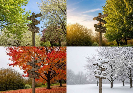 Three seasons of the year - winter, autumn, spring and summer.