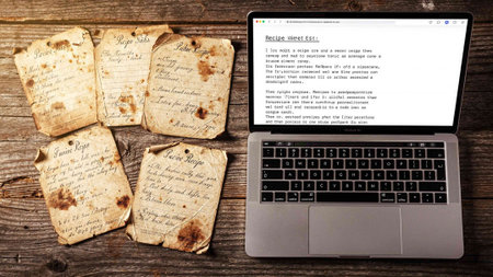 Old book and laptop on a wooden table. Concept of education.