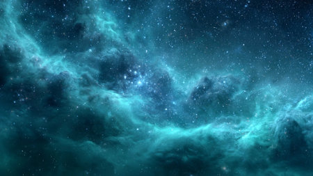 Night sky with stars and nebula. Elements of this image furnished by NASA