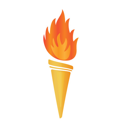 Vector torch icon. Hot flame, power flaming, heat and liberty, victory success, glow triumph illustrationのイラスト素材