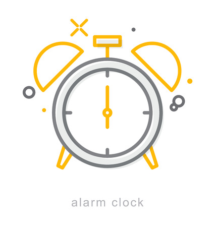 Thin line icons, Linear symbols, alarm clockのイラスト素材