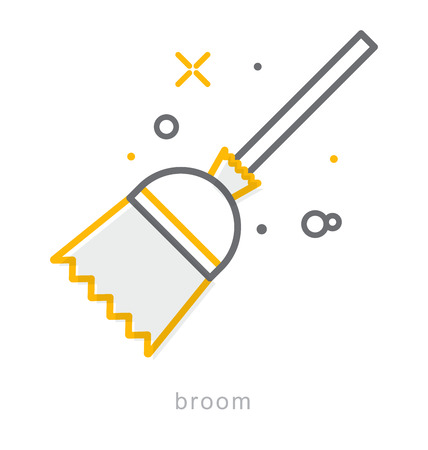 Thin line icons, Linear symbols, Broomのイラスト素材