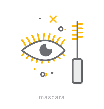 Thin line icons, Linear symbols, Mascaraのイラスト素材