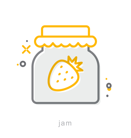 Thin line icons, Linear symbols, Jamのイラスト素材