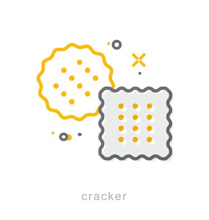 Thin line icons, Linear symbols, Crackerのイラスト素材