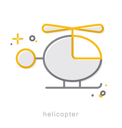 Thin line icons, Linear symbols, Helicopterのイラスト素材