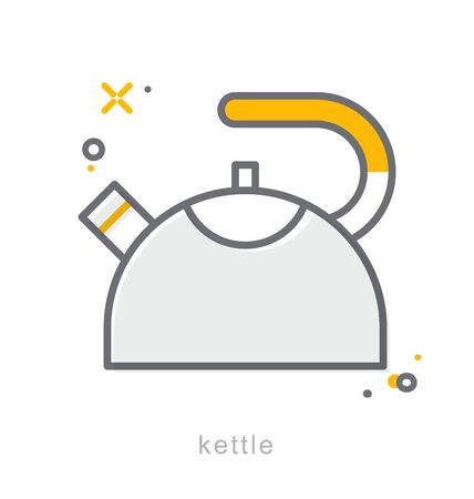 Thin line icons, Linear symbols, Kettleのイラスト素材