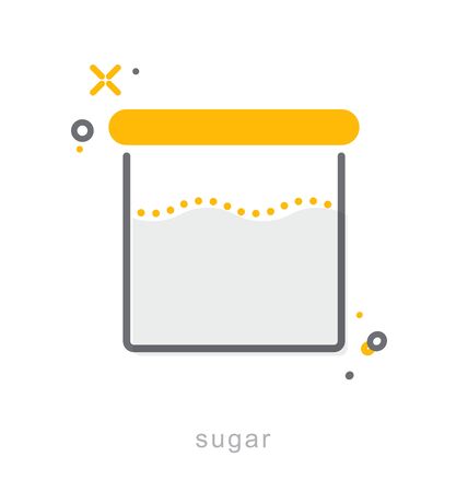 Thin line icons, Linear symbols, Sugar bowlのイラスト素材