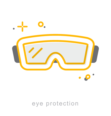 Thin line icons, Linear symbols, Eye protectionのイラスト素材