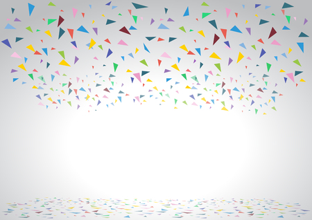 Colorful celebration background with confetti. Vector Illustration.のイラスト素材