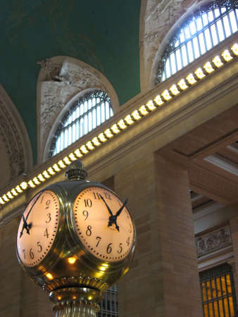 The old clock in the center of grand central station in New York City.の写真素材