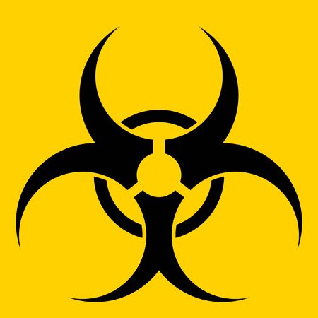 Biohazard symbol over a yellow.の写真素材
