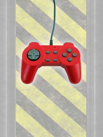 A red game controller isolated over white with plenty of copyspace.  This file includes the clipping...