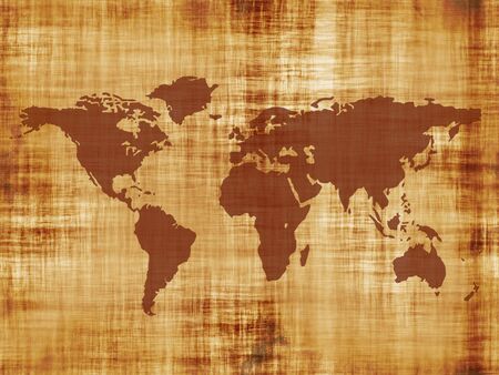 A map of the world on some really old parchment paper. Simply tweak the hue and saturation for a...