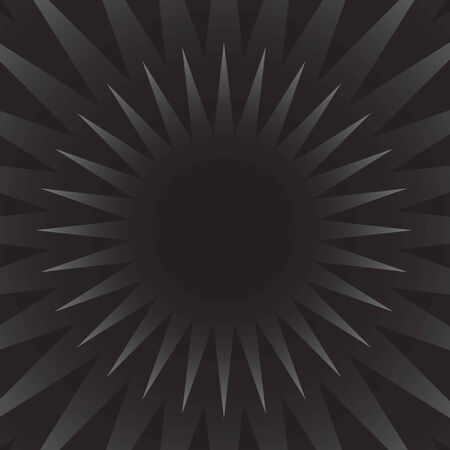 A black and silver starburst illustration that radiates from the center in vector format.のイラスト素材