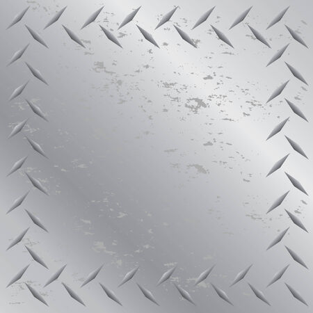 A worn diamond plate frame texture that tiles seamlessly in any direction.  This vector image is easily customized to any other style.のイラスト素材