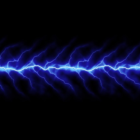 Bolts of lightning isolated over a black background.