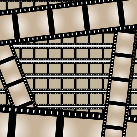 Film strips background design with lots of empty frames.  This vector image is fully customizable.のイラスト素材
