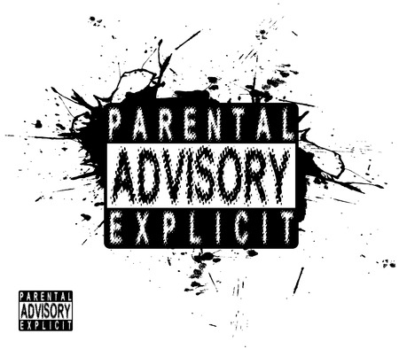 A parental advisory warning label for music or video of a mature nature.のイラスト素材