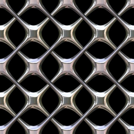 A shiny chrome grill background that tiles seamlessly as a pattern.の写真素材