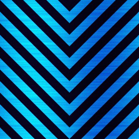 Blue hazard stripes pattern that is pointing in a downward direction.の写真素材