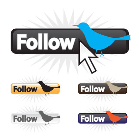 Social bird follow icons in a fully editable vector format.のイラスト素材