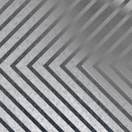 Hazard stripe brushed metal texture with reflective highlights.