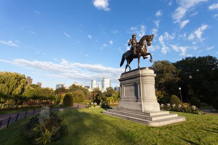 Boston Massachusetts George Washington statue located in the Public Garden.のeditorial素材
