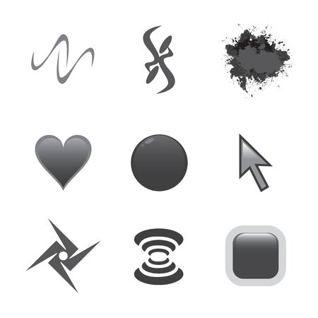 A collection of four creative symbols for use as icons or art elements.のイラスト素材