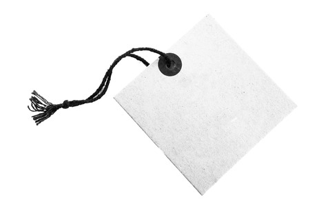 Vintage tag label isolated on white backgroundの写真素材
