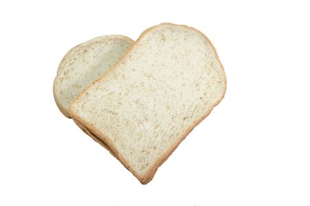 sliced grain bread isolated on white backgroundの写真素材