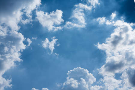 Beautiful clound in blue sky for blackgroundの写真素材