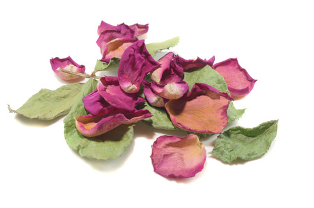 Flowers composition of dried rose flowers. Valentine's day. Dried rose petals close-up backgroundの写真素材