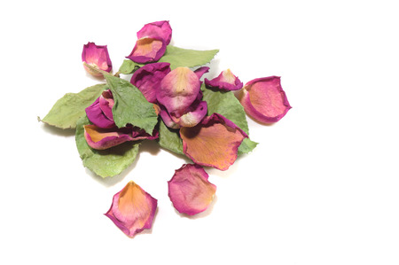 Flowers composition of dried rose flowers. Valentine's day. Dried rose petals close-up backgroundの写真素材
