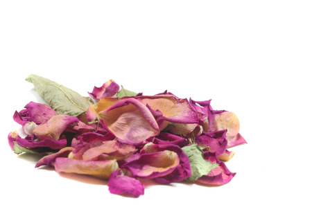 Flowers composition of dried rose flowers. Valentine's day. Dried rose petals close-up backgroundの写真素材