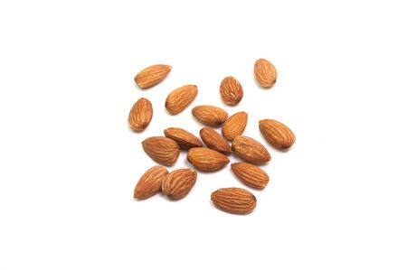 Almonds isolated on white background.の写真素材