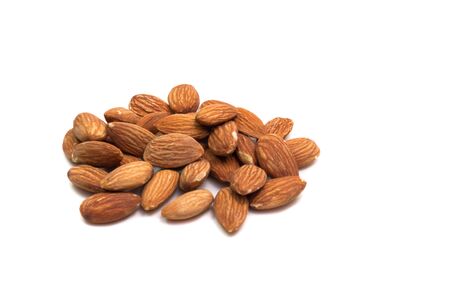 Almonds isolated on white background.の写真素材
