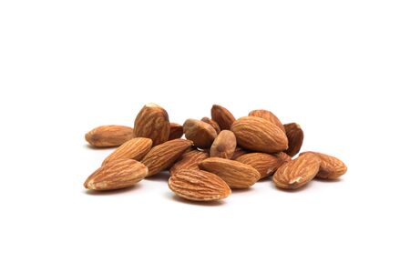Almonds isolated on white background.の写真素材