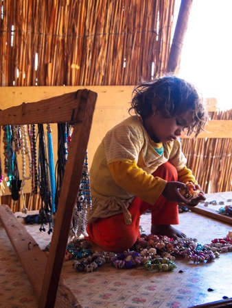September 12, 2012. A little girl in a Bedouin village.のeditorial素材