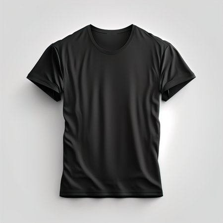 Black T-shirt, isolated on the whiteの素材