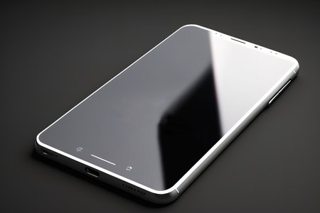 Office desk, smartphone. 3d renderingの素材