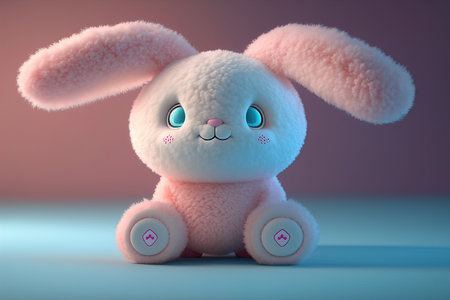 White rabbit easter is cute cartoon designの素材