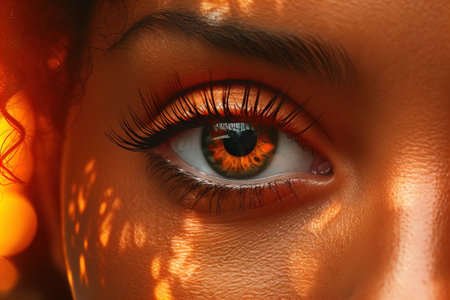 Close-up shot of the eyes of an African womanの素材