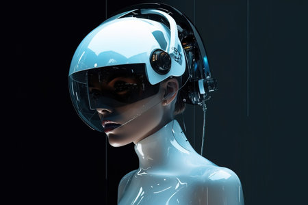 Future robot liquid glass embedded fashionの素材