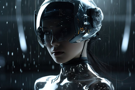 Future robot liquid glass embedded fashionの素材