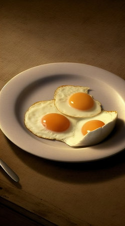 Abstract breakfast. 3D modeling.の素材