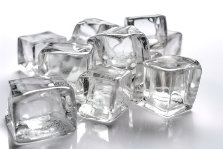 Side view of ice cubesの素材